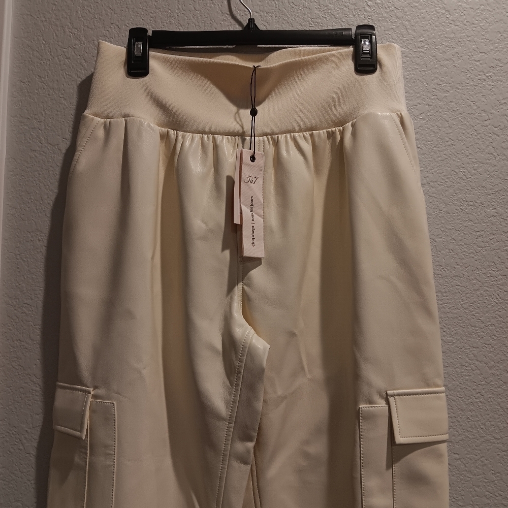 Cinq a Sept  Giles Faux Leather Jogger Pants XL - Picture 13 of 14